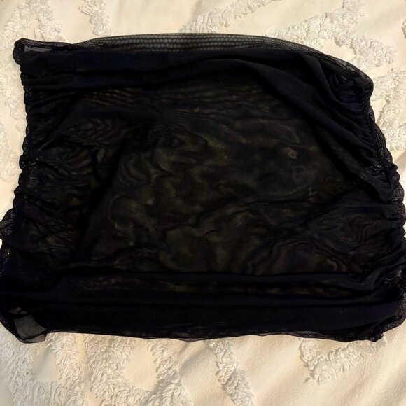 Meshki Caspian Slinky And Mesh Off Shoulder Maxi Dress Black Small - Picture 5 of 7